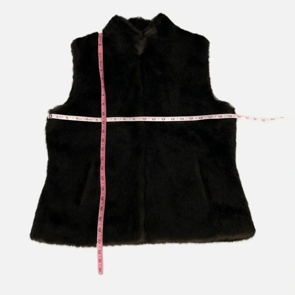 Edit by Jeanne Beker Faux Fur Vest Dark Brown Size Medium Retro Streetwear - Picture 11 of 13